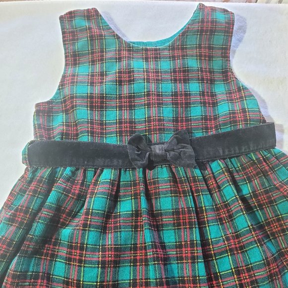 GYMBOREE Red/Green Sleeveless Corduroy Dress, Large - Picture 3 of 7